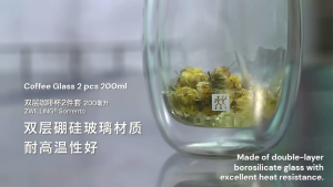 ZWILLING Sorrento Set of 2 Coffee Cup with Handle 355ml Double Wall Borosilicate Glass