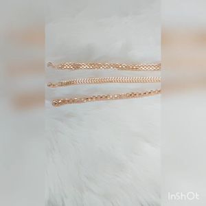 GELANG WANITA RANTAI TIKAR LAPIS EMAS PERHIASAN FASHION