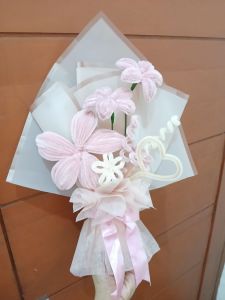 Bouqet buket bunga kawat bulu