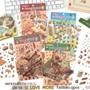 Infeel.Me Original 3D Đồ Họa Dán Tường DIY Trang Trí Sổ Tay Vật Liệu Văn Phòng Phẩm Giấy Dán Tường Dán Tường