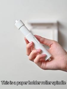 【1PC Paper Roll Holder Insert White Plastic Replacement Toilet Roll Holder Roller Spindle Spring】