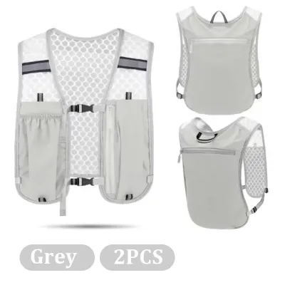 Running Hydration Vest Janpan Original Lightweight Waterproof Breathable Backpack with Adjustable Buckle Reflective Strip Bladder Compatible Quick Dry Large Capacity for Trail Running Cycling Hiking Mountaineering Outdoor Climbing Accessories Unisex