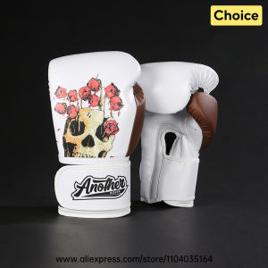 Premium PU Leather Boxing Gloves Vintage Skull Floral Kickboxing Gloves Adult Kids MMA Muay Thai Fighting Training Punch Gloves