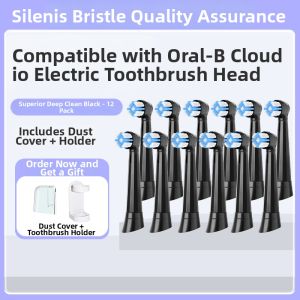 OralB Compatible Electric Toothbrush Heads Deep Cleaning Nylon Bristles Medium Hardness for Io Series Io2 Io3 Io5 Io7 Io9