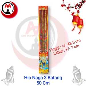 Dupa Hio Naga Kotak Sembahyang Imlek 3 Batang 50 Cm Emas Timbul