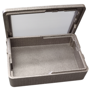 กล่องบรรจุภัณฑ์แบบ EPP น้ำแข็งระบายความร้อนแบบหลายชั้นพร้อมฝาปิดโปร่งใสสำหรับอบขนมปัง อุปกรณ์ตกแต่งโต๊ะอาหารสำหรับขายของในร้านค้าแบบพาณิชย์