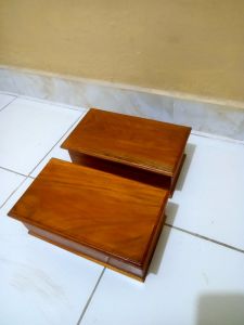 Kotak mori PSHT kayu jati warna natural