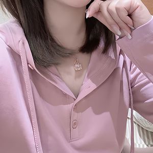 Áo Thun Dài Tay Thường Ngày Thời Trang Có Mũ Trùm Đầu Cho Nữ Mùa Thu 2025 Phong Cách Mới Đa Năng Màu Trơn Áo Nỉ Thời Trang