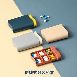 Kotak Tempat Penyimpanan Obat Pil 6 Sekat Portable Medicine Storage Box Untuk Travel