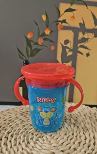 [ 10410-Nuby ] Ca tập uống nước 360 độ chống tràn loại 2 tay cầm 240ml