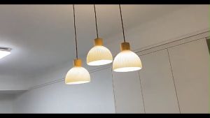 Nordic Modern Pendant Light Glass Ceiling Light Elegant Chandelier Wood Drop Light Hanging Lamps for Bedroom Living Dining Room Bedside Kitchen Counter