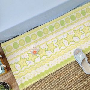 VIKAMA Fair Isle Dessert Pudding Plush Rug Girly Bedroom Bedside Mat & Bay Window Cushion Non-Slip & Easy to Clean Home Decor