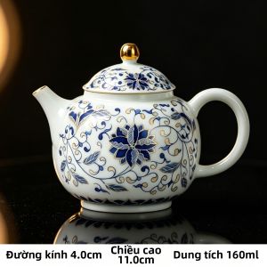 Bình Trà Lọc Đá Ngọc Bích Trắng Xanh Hoa Sen Cao Cấp Dùng Tại Nhà