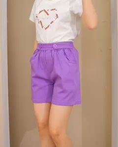 Quần short kaki nữ cạp chun lưng caođùi kaki nữ co giãn short nữ thời trang hot tredkaki co giãn mềm mại