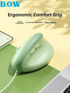 B.O.W | Ergonomic Quiet Vertical Mouse USB