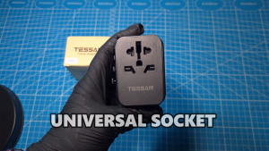 TESSAN TA01AUS Universal Travel Adapter Plug Charger with 4 USB Ports Worldwide International Power Converter for EU/UK/AU/US Outlets – Compact Portable Design – Black