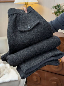 MEITESIJIAONU | Thickened Wide Legged Woolen Pants Gray