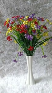 Combo 4 Cành điểm hoa cỏ mùa xuân VI150 ( nhựa cao 33cm 7 nhánh) hoa giả trang trí