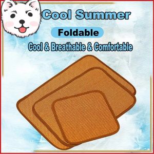 Square Dog Dog With Rattan Cool Mat Cool Breathable Factory Direct Pet Mat Mats For Mat