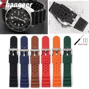 Zhangeer đồng hồ lặn cao su silicon tháo nhanh 20mm 22mm Dây đồng hồ đeo tay có khóa cài kẹp tóc bằng bạc dây đeo bằng thép không gỉ cho đồng hồ thông dụng Phụ kiện dây đeo cổ tay thể thao chống nước