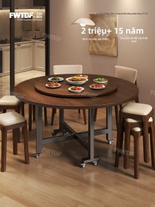 FWTDF | Home Round Dining Table with Turntable for 10-12 People