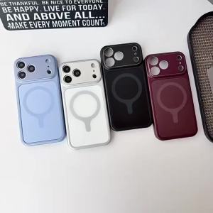For Magsafe 18 ProMax Matte Frosted Wireless Charge Case for iPhone 18 17 16 15 14 Pro Max 18Pro Alloy Camera Protection Cover