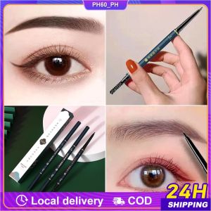 5 Colors Ultra Slim Microblading Brow Pen Retro Waterproof Eyebrow Pencil Makeup Natural Long Lasting TattooChinese Style Double Headed Eyebrow Pencil Small Triangular Rotating Eyebrow Pencil