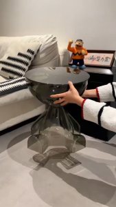 Modern Acrylic Side Table Transparent End Table Sofa Side Table for Living Room Bedroom