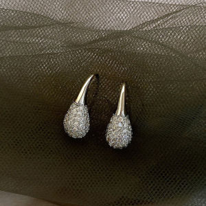 Water Drop Zircon Metal Dangle Earrings Fashion For womens Girl Temperament Earrings