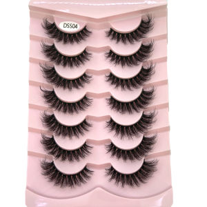 2025 ใหม่ 7 คู่ CAT EYE Lashes Fluffy Faux Mink Lashes 8D Wispy Lashes Pack Dramatic ยาวหนาขนตาปลอม Eyelas