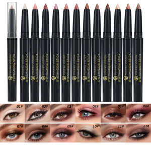 YOUNG VISION 12 Color Eyeshadow Stick Waterproof Pearl Shimmer cream formula easy to color fine and smooth Woman makeup