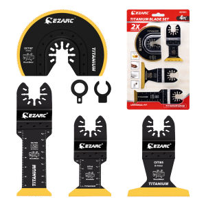 4PCS Titanium Oscillating Saw Blades for Metal Wood Nails Screws Plunge Cutting Multitool Blades Universal Flush Cut Tools