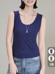 Meiyang Acetate Wool Short Crop Top U-Neck Slim Fit Vest Floral Embroidery Breathable Comfortable Womens Summer Outerwear