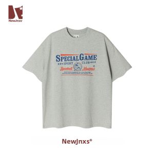 JNXS | Retro American Style Letter Print Loose Fit Tshirt