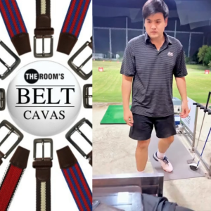 เข็มขัด เข็มขัดแคนวาส เข็มขัดผู้ชาย เข็มขัดผู้หญิง ยืดได้ ไม่ต้องเจาะรู ลายทูโทน