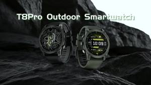 2026 Men Smart Watch T8 Pro 1.43inch HD Screen BT Calling LED Flashlight Compass 530MAH Large Battery Outdoor Smartwatch Men