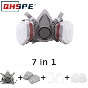 Original 6200 Respirator Reusable Half Face Cover Gas Mask with Cotton Filter Goggles for Painting Spray Polishing Work Safety