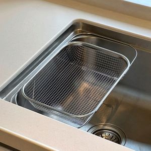 Stainless Steel Kitchen Sink Drain Rack Adjustable Dish Drainer Fruit Storage Basket Utensil Holder Simple Design Kitchen Storage Shelf