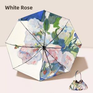 Sun Protection Foldable Umbrella Dual Layer Handbag Womens UV Protection Sunshade Cute Folding Umbrella Sunny Rain Umbrella