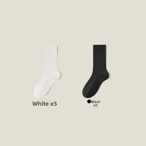 Miiow | MiiOW Womens Mid-Calf Socks Breathable Antibacterial No-Cuff Long Socks Comfortable Seamless Cotton Blend Socks For Autumn