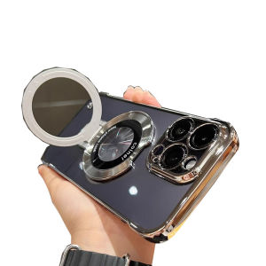 Transparent Magnetic Absorption Frameless Phone Case for 16Pro Max Bare Metal Feel Simple High End Clear Electroplated plus Models