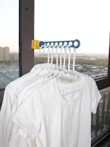 เสื้อผ้า ราวตากผ้า พกพา ใช้ยึด กับ ขอบหน้าต่าง ขอบระเบียง ราวแขวน 6 ช่อง
