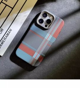 Kevlar Carbon Fiber Pattern Magnetic Phone Case for IPhone 17 Air 16 15 14 13 12 Pro Max Plus 17Pro 16Pro Magsafe Mag Safe Cover