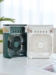 พัดลมไอน้ำ พัดลมไอเย็น สเปรย์พัดลม พัดลมไอน้ำพกพา พัดลมไอเย็น USB ไฟLED 7 สี พัดลมพกพา 600ML Type-C