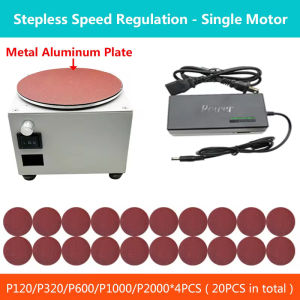 110V/220V 6-Inch Mini Belt Disc Sander Sanding Machine for Wood Metal Stone Grinding Curve Grinding 20PCS Sandpaper