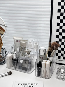 Transparent Acrylic Cosmetic Storage Box Office Desk Organizer Lipstick Holder Stationery Pen Tray Student Supplies Container