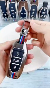 Ốp Chìa Khóa Xe PEUGEOT 3008 5008 2008 408 Traveller Họa Tiết 3 Sọc Màu Thép Hợp Kim Bền Bỉ Tinh Tế Sang Trọng Lịch Lãm