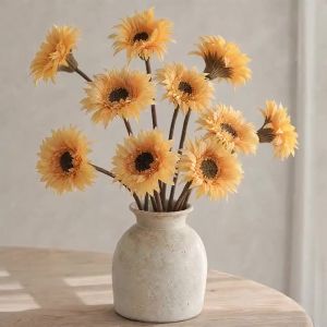 3/5/10Pcs 26cm Artificial Gerbera Flower Bouquet Silk Sunflower for Home Garden Decoration Wedding DIY Christmas Party Supplies