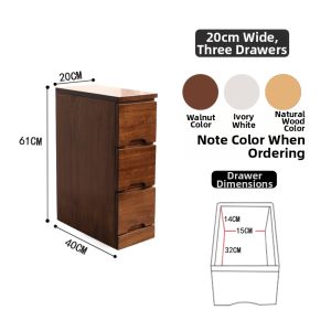 HENGDEMU | Movable Slim Fit New Chinese Style Solid Wood Drawer-type Storage Cabinet