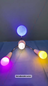 LAOG Led Bulb Holder 4in1 E27 Base Socket Splitter Led Light Gooseneck Bulb Holder